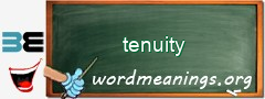 WordMeaning blackboard for tenuity